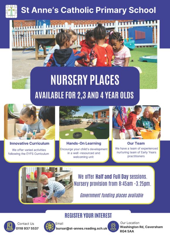 St Annes Catholic Primary School - Caversham, Reading : Nursery Places